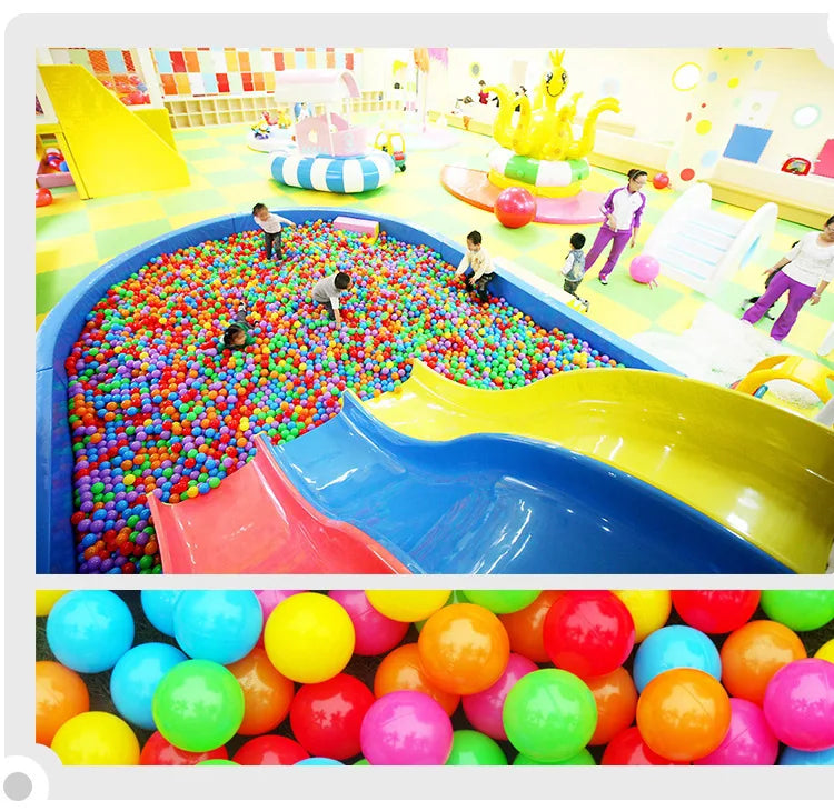 Bola esportiva para piscina, 100 peças, colorida, macia, para esportes ao ar livre, ondas do oceano, ecológica, antiestresse, brinquedo para crianças