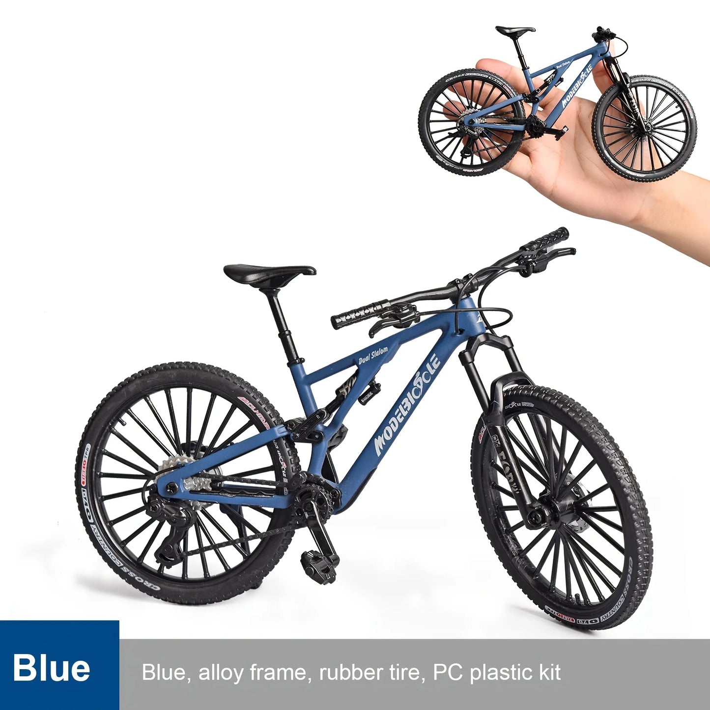 Bicicleta de montanha em liga metálica em escala 1:6, brinquedo realista com amortecedores dianteiros e traseiros para entusiastas de bicicletas