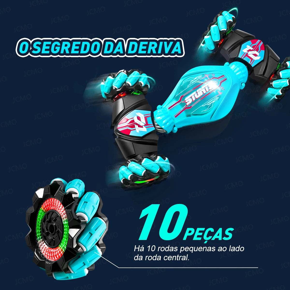 Carro de acrobacias RC 4WD 360°, carro de escalada giratório 2.4G, carro de controle remoto sem fio, brinquedo para meninos, veículo elétrico, presente com música e luz