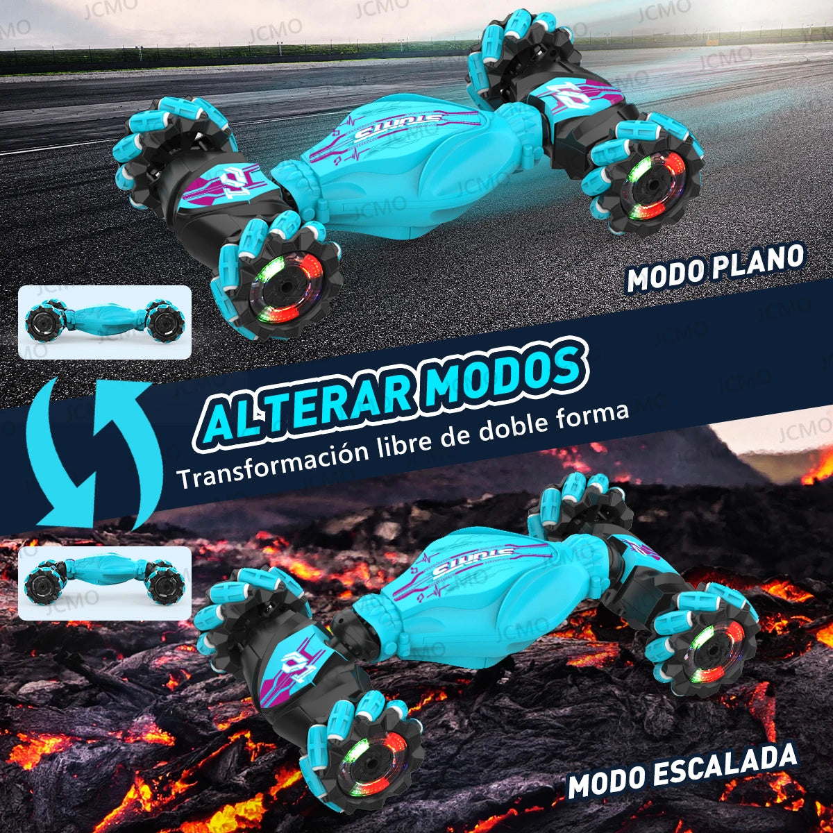Carro de acrobacias RC 4WD 360°, carro de escalada giratório 2.4G, carro de controle remoto sem fio, brinquedo para meninos, veículo elétrico, presente com música e luz