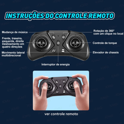 Carro de acrobacias RC 4WD 360°, carro de escalada giratório 2.4G, carro de controle remoto sem fio, brinquedo para meninos, veículo elétrico, presente com música e luz