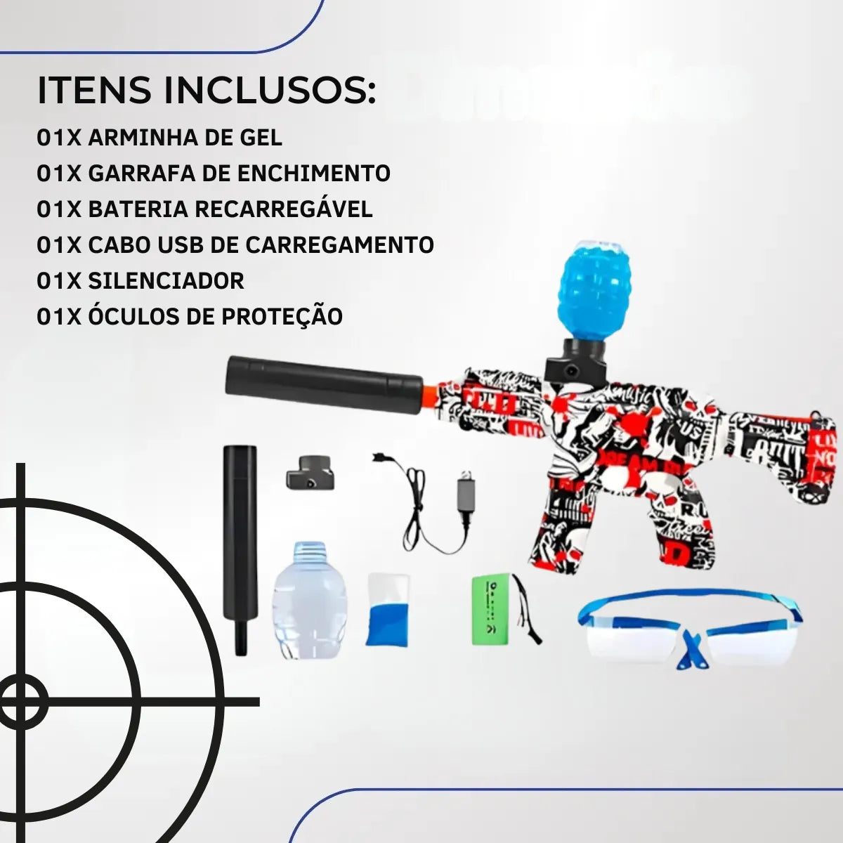 2 Arminha Bolinha Gel Ak47 Metralhadora Automática Arma Orbeez