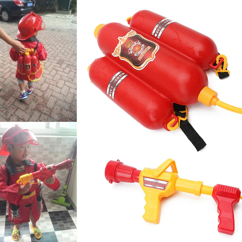 Mochila de bombeiro, pistola de água de grande capacidade, pistola de pulverização de água, pistola de tiro retrátil, brinquedos de imersão para piscina, jogos de praia, presente para crianças