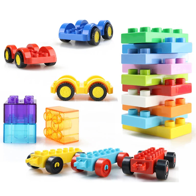 Tijolos de construção de plástico de tamanho grande, acessórios de montagem, blocos de construção, brinquedos para crianças, presente