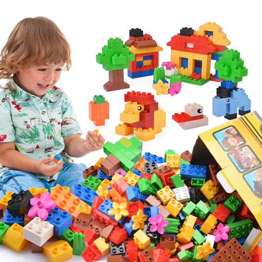Tijolos de construção de plástico de tamanho grande, acessórios de montagem, blocos de construção, brinquedos para crianças, presente