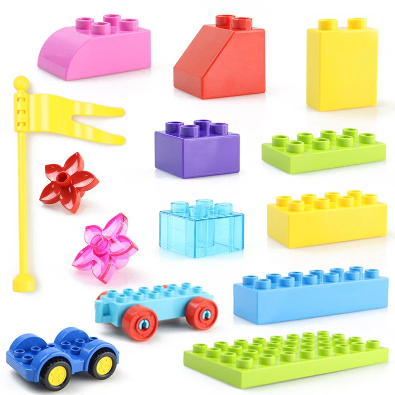 Tijolos de construção de plástico de tamanho grande, acessórios de montagem, blocos de construção, brinquedos para crianças, presente