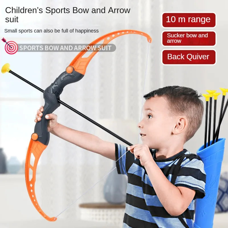 Conjunto de arco e flecha para crianças, conjunto de brinquedos de arco e flecha para atividades ao ar livre para crianças de 4 a 8 anos e 8 a 12 anos com flechas com ventosa para alívio do estresse de crianças e adultos