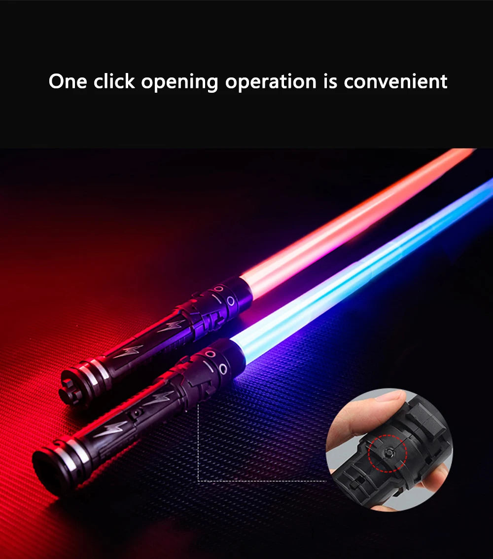 Espada Laser Sabre de Luz Vermelho e Azul Sabre Duplo Rave Transformação Presente Infantil Cosplay Arma Menino Brinquedo Piscante Legal