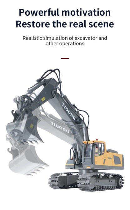 Escavadeira RC 1:20 Caminhão de controle remoto 2.4G RC Crawler Veículo de engenharia Caminhão de controle remoto Presentes de Natal para o dia das crianças