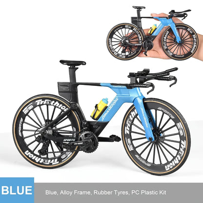 Bicicleta de montanha em liga metálica em escala 1:6, brinquedo realista com amortecedores dianteiros e traseiros para entusiastas de bicicletas