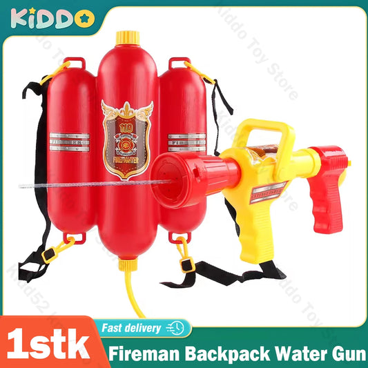 Mochila de bombeiro, pistola de água de grande capacidade, pistola de pulverização de água, pistola de tiro retrátil, brinquedos de imersão para piscina, jogos de praia, presente para crianças