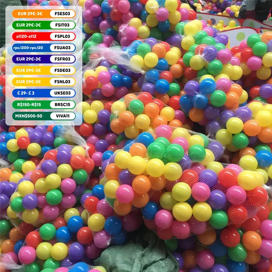 Bola esportiva para piscina, 100 peças, colorida, macia, para esportes ao ar livre, ondas do oceano, ecológica, antiestresse, brinquedo para crianças