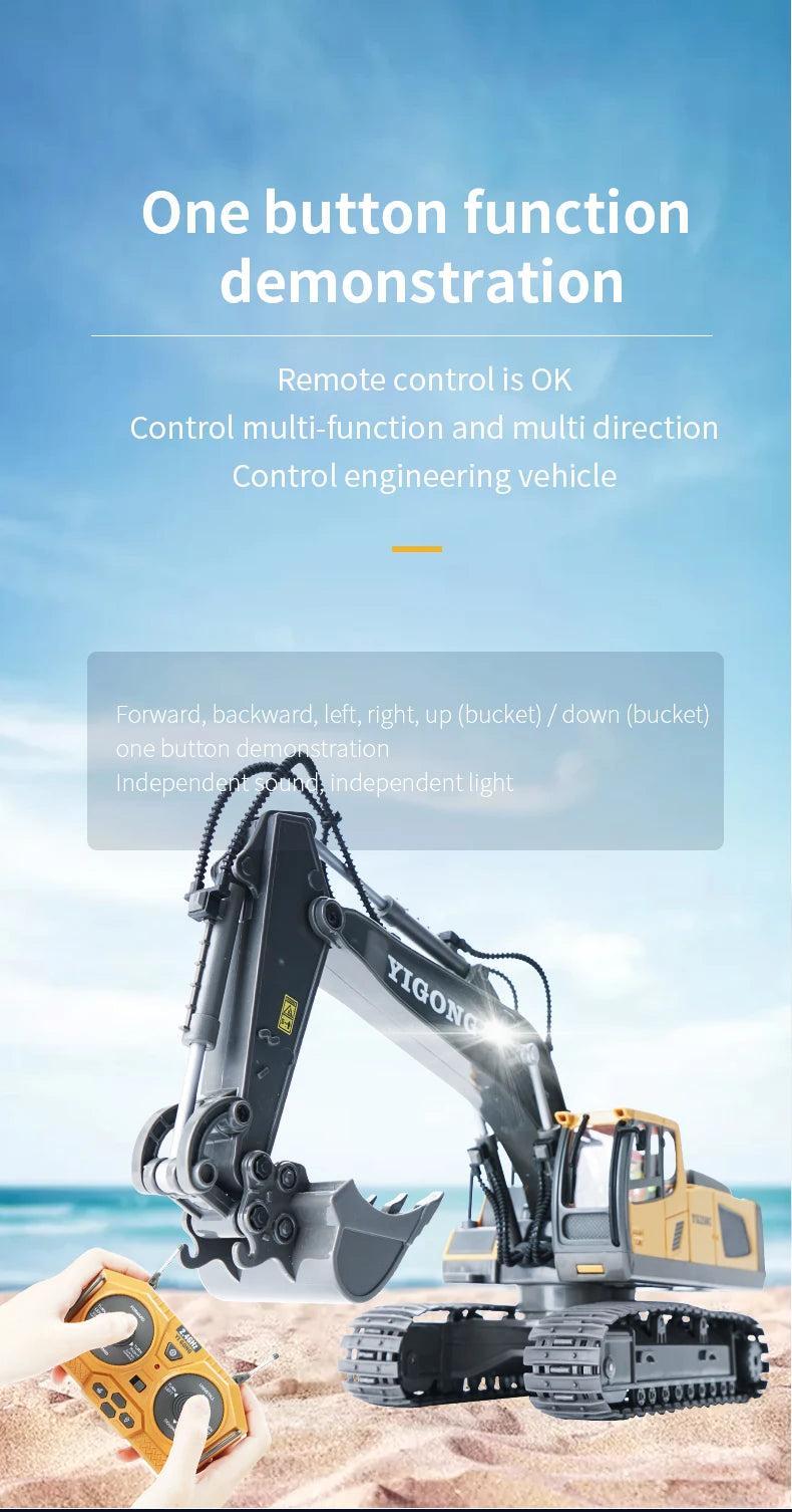 Escavadeira RC 1:20 Caminhão de controle remoto 2.4G RC Crawler Veículo de engenharia Caminhão de controle remoto Presentes de Natal para o dia das crianças