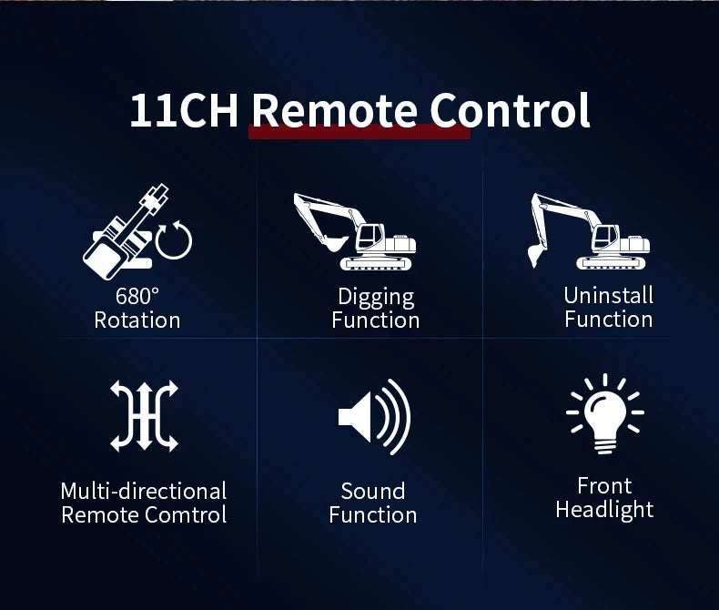 Escavadeira RC 1:20 Caminhão de controle remoto 2.4G RC Crawler Veículo de engenharia Caminhão de controle remoto Presentes de Natal para o dia das crianças