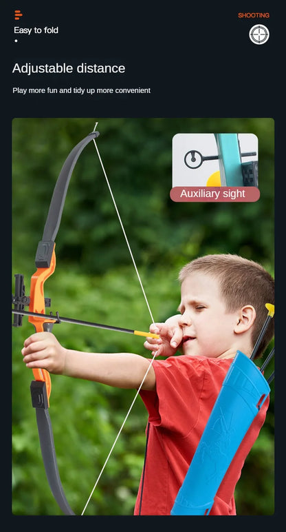 Conjunto de arco e flecha para crianças, conjunto de brinquedos de arco e flecha para atividades ao ar livre para crianças de 4 a 8 anos e 8 a 12 anos com flechas com ventosa para alívio do estresse de crianças e adultos