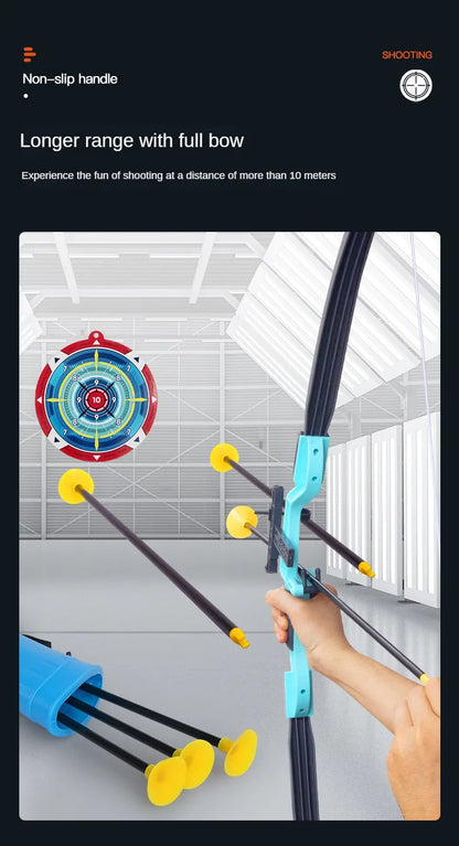 Conjunto de arco e flecha para crianças, conjunto de brinquedos de arco e flecha para atividades ao ar livre para crianças de 4 a 8 anos e 8 a 12 anos com flechas com ventosa para alívio do estresse de crianças e adultos