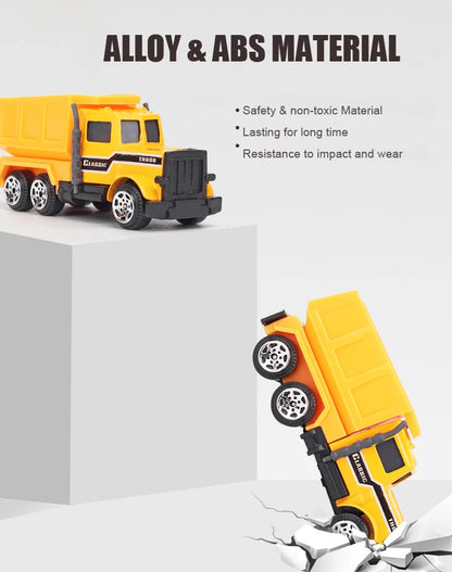 Conjunto de caminhões grandes, mini carros de brinquedo fundidos em liga metálica, veículos de transporte, caminhão, helicóptero, tanque, caminhão de bombeiros, engenharia, brinquedos para crianças