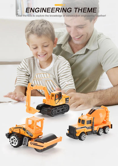 Conjunto de caminhões grandes, mini carros de brinquedo fundidos em liga metálica, veículos de transporte, caminhão, helicóptero, tanque, caminhão de bombeiros, engenharia, brinquedos para crianças