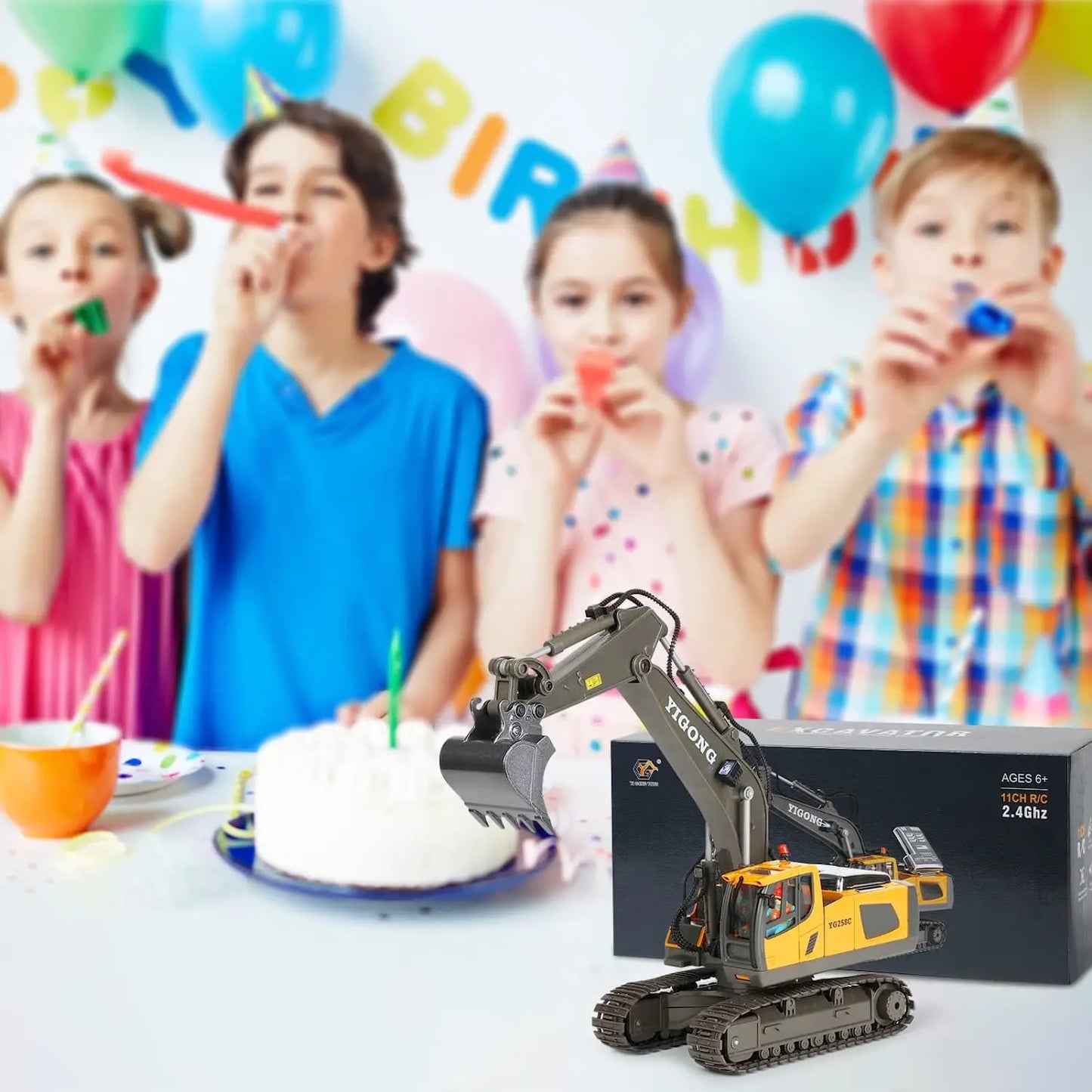 Escavadeira RC 1:20 Caminhão de controle remoto 2.4G RC Crawler Veículo de engenharia Caminhão de controle remoto Presentes de Natal para o dia das crianças