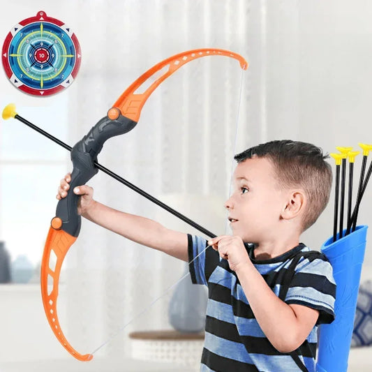 Conjunto de arco e flecha para crianças, conjunto de brinquedos de arco e flecha para atividades ao ar livre para crianças de 4 a 8 anos e 8 a 12 anos com flechas com ventosa para alívio do estresse de crianças e adultos