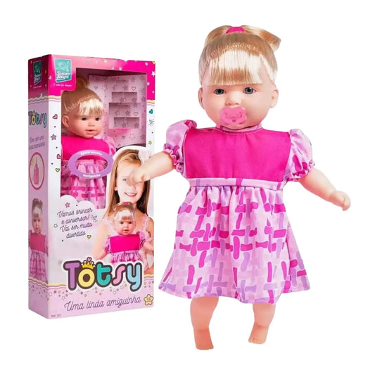 Boneca Totsy fala 113 frases com cabelo e chupeta Super Toys - 331