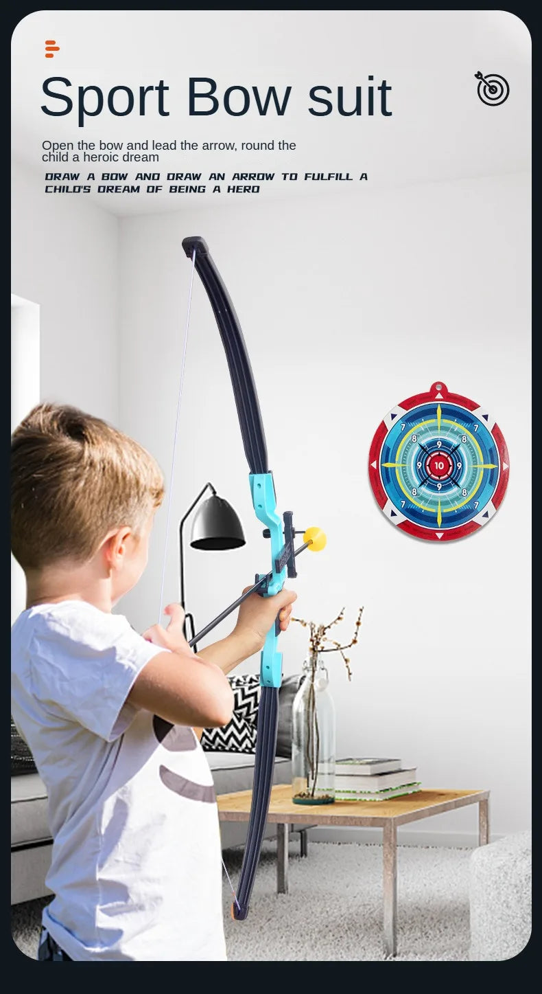 Conjunto de arco e flecha para crianças, conjunto de brinquedos de arco e flecha para atividades ao ar livre para crianças de 4 a 8 anos e 8 a 12 anos com flechas com ventosa para alívio do estresse de crianças e adultos