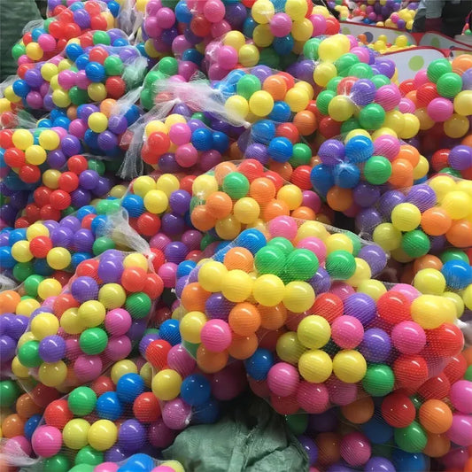 Bola esportiva para piscina, 100 peças, colorida, macia, para esportes ao ar livre, ondas do oceano, ecológica, antiestresse, brinquedo para crianças