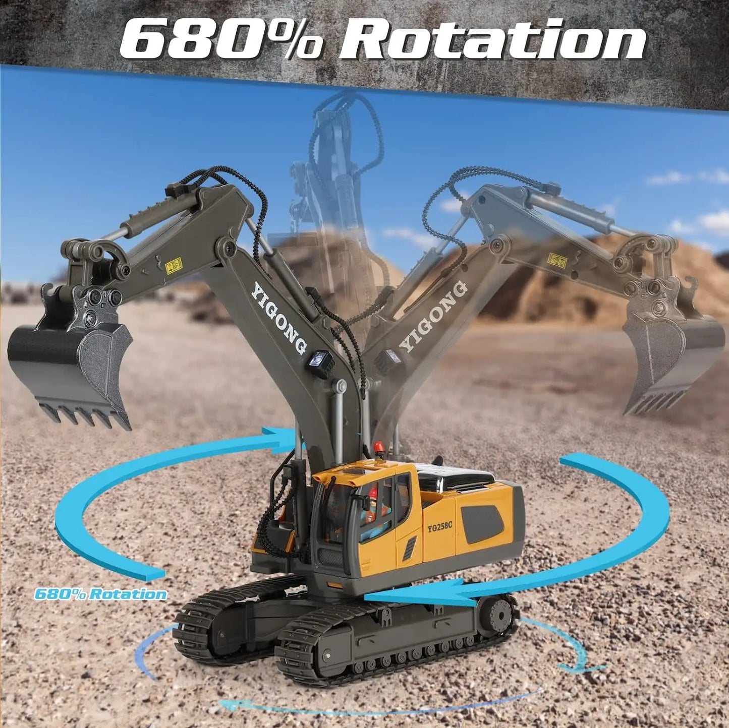 Escavadeira RC 1:20 Caminhão de controle remoto 2.4G RC Crawler Veículo de engenharia Caminhão de controle remoto Presentes de Natal para o dia das crianças