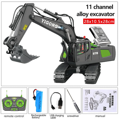 Escavadeira RC 1:20 Caminhão de controle remoto 2.4G RC Crawler Veículo de engenharia Caminhão de controle remoto Presentes de Natal para o dia das crianças