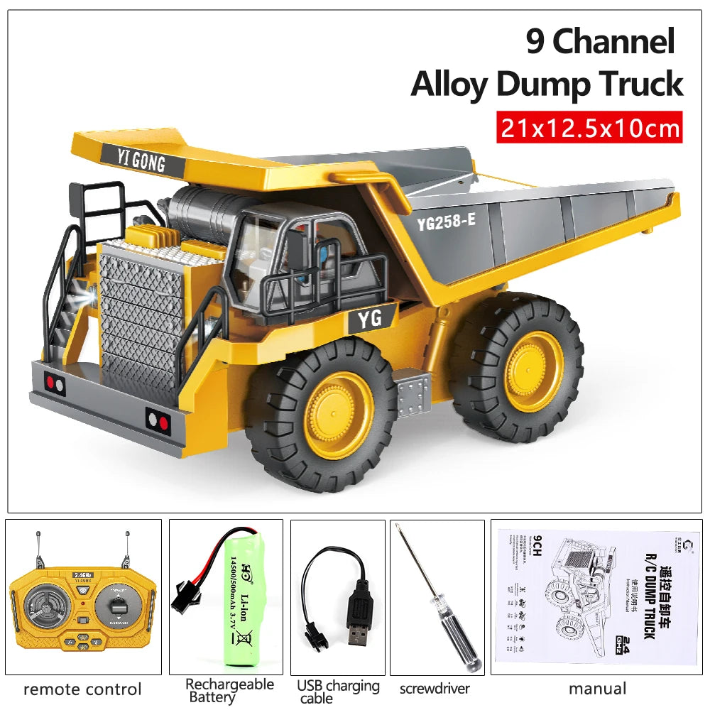 Escavadeira RC 1:20 Caminhão de controle remoto 2.4G RC Crawler Veículo de engenharia Caminhão de controle remoto Presentes de Natal para o dia das crianças