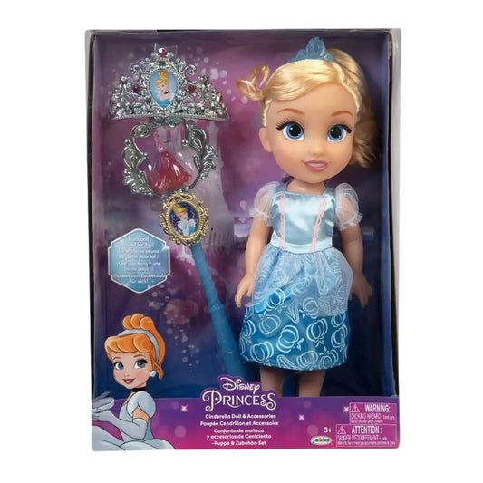 Boneca Infantil Princesas Disney Cinderela com Varinha Multicrianças - BR1926