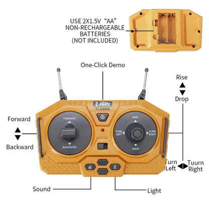 Escavadeira RC 1:20 Caminhão de controle remoto 2.4G RC Crawler Veículo de engenharia Caminhão de controle remoto Presentes de Natal para o dia das crianças