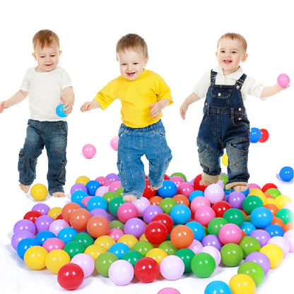 Bola esportiva para piscina, 100 peças, colorida, macia, para esportes ao ar livre, ondas do oceano, ecológica, antiestresse, brinquedo para crianças