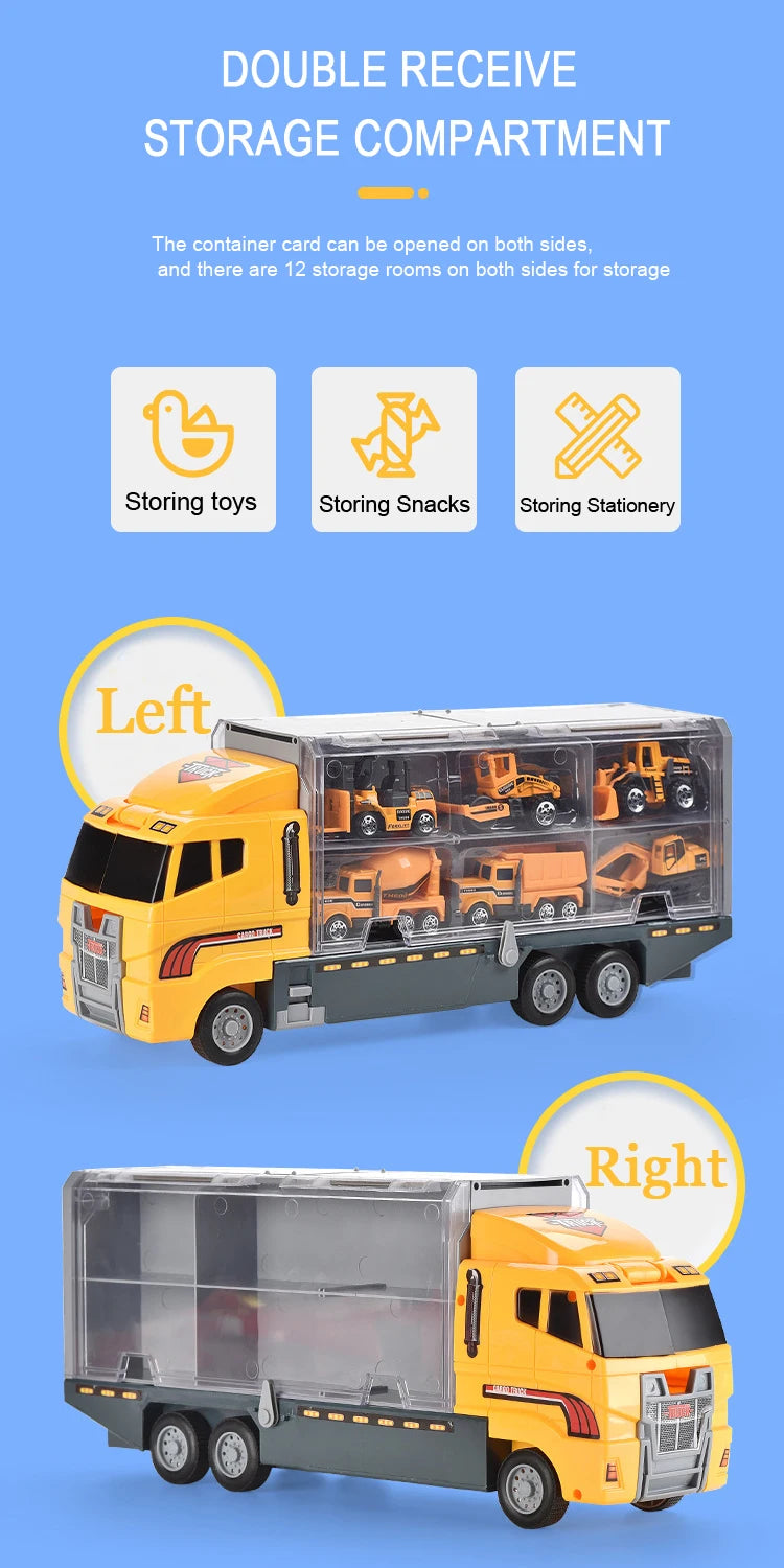Conjunto de caminhões grandes, mini carros de brinquedo fundidos em liga metálica, veículos de transporte, caminhão, helicóptero, tanque, caminhão de bombeiros, engenharia, brinquedos para crianças