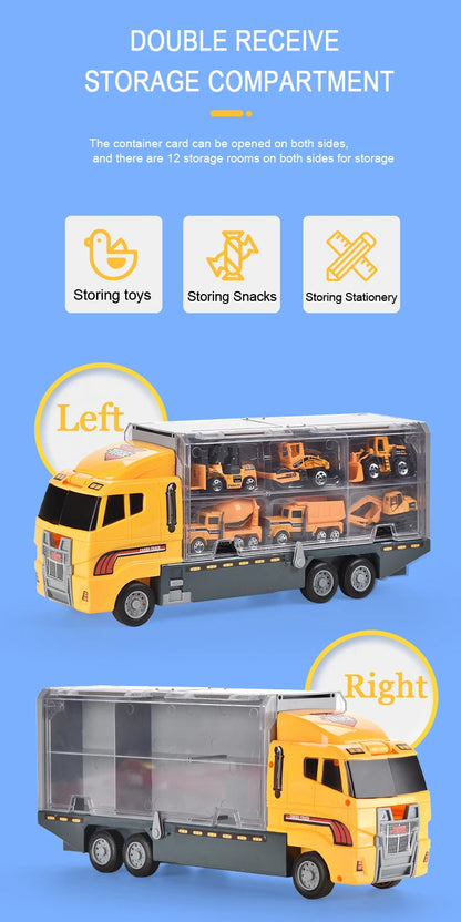 Conjunto de caminhões grandes, mini carros de brinquedo fundidos em liga metálica, veículos de transporte, caminhão, helicóptero, tanque, caminhão de bombeiros, engenharia, brinquedos para crianças