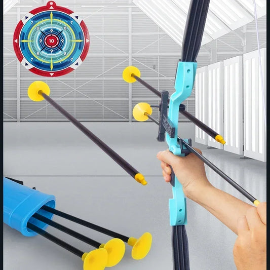 Conjunto de arco e flecha para crianças, conjunto de brinquedos de arco e flecha para atividades ao ar livre para crianças de 4 a 8 anos e 8 a 12 anos com flechas com ventosa para alívio do estresse de crianças e adultos