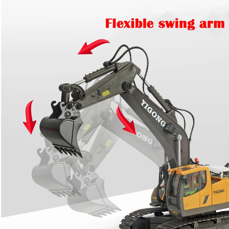 Escavadeira RC 1:20 Caminhão de controle remoto 2.4G RC Crawler Veículo de engenharia Caminhão de controle remoto Presentes de Natal para o dia das crianças