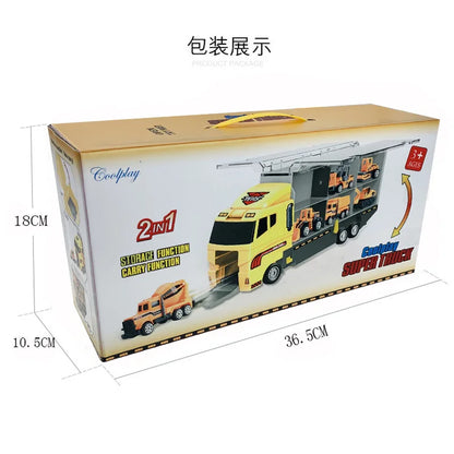 Conjunto de caminhões grandes, mini carros de brinquedo fundidos em liga metálica, veículos de transporte, caminhão, helicóptero, tanque, caminhão de bombeiros, engenharia, brinquedos para crianças