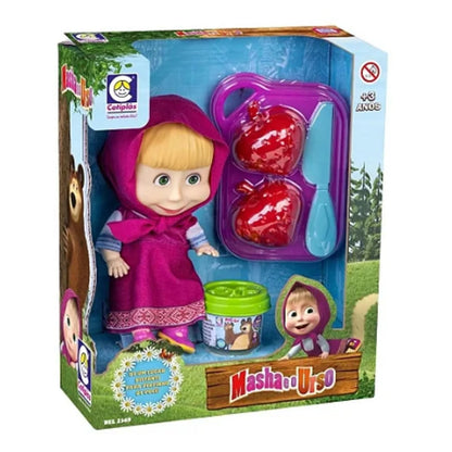 Boneca Masha e o Urso 18 cm com Acessórios para Crianças a Partir de 3 Anos Pratos-2569