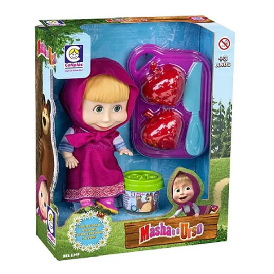 Boneca Masha e o Urso 18 cm com Acessórios para Crianças a Partir de 3 Anos Pratos-2569