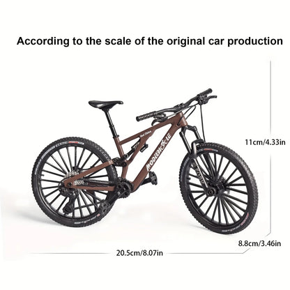 Bicicleta de montanha em liga metálica em escala 1:6, brinquedo realista com amortecedores dianteiros e traseiros para entusiastas de bicicletas