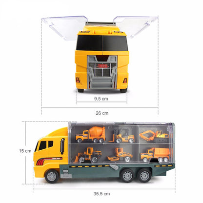 Conjunto de caminhões grandes, mini carros de brinquedo fundidos em liga metálica, veículos de transporte, caminhão, helicóptero, tanque, caminhão de bombeiros, engenharia, brinquedos para crianças