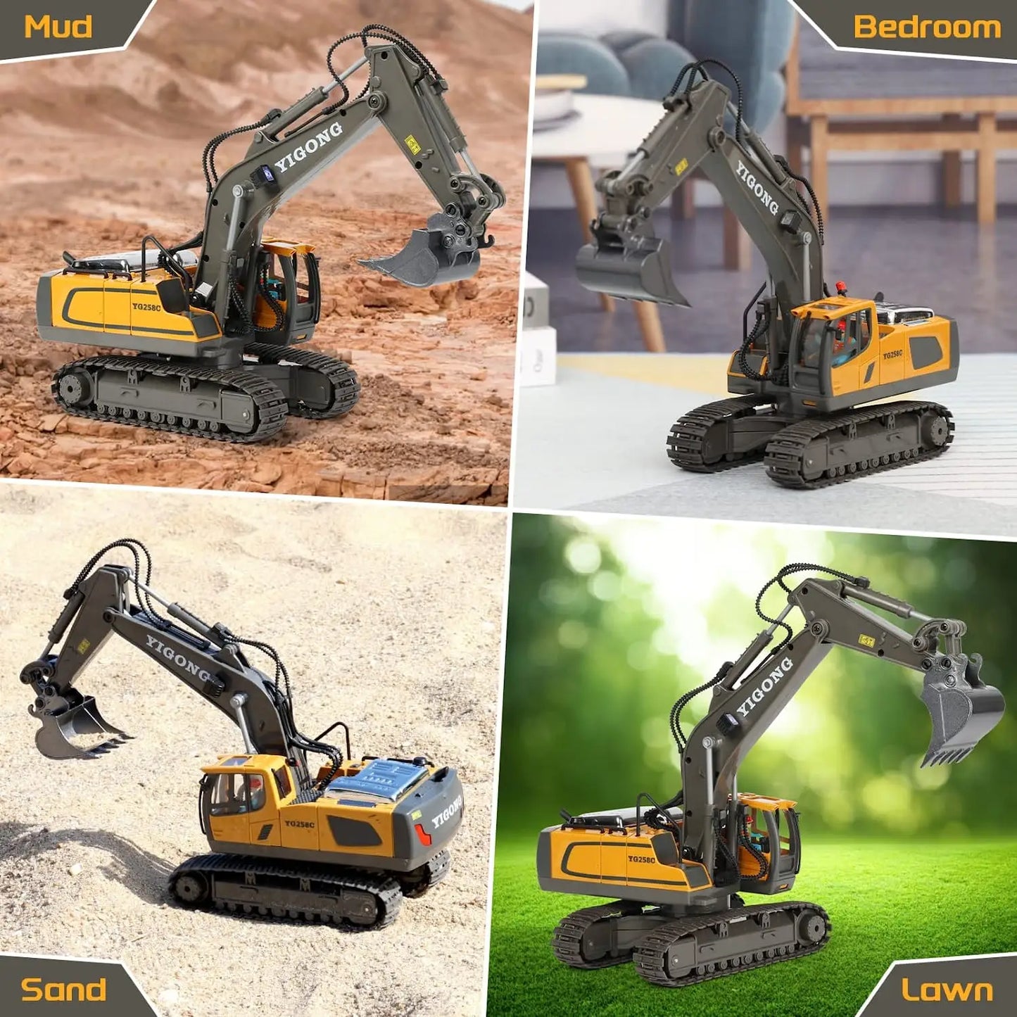 Escavadeira RC 1:20 Caminhão de controle remoto 2.4G RC Crawler Veículo de engenharia Caminhão de controle remoto Presentes de Natal para o dia das crianças