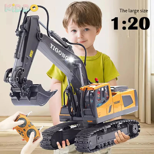 Escavadeira RC 1:20 Caminhão de controle remoto 2.4G RC Crawler Veículo de engenharia Caminhão de controle remoto Presentes de Natal para o dia das crianças