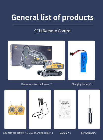 Escavadeira RC 1:20 Caminhão de controle remoto 2.4G RC Crawler Veículo de engenharia Caminhão de controle remoto Presentes de Natal para o dia das crianças